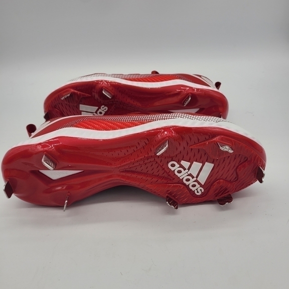adidas Icon 6 Bounce Team Power Baseball Metal Cleats Men 7.5 Shoes Red NEW - Picture 8 of 15
